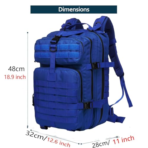 Miniatura 4 de Gujoin Mochila Tática 50 Litros Con Sistema Molle - Gran Capacidad Militar Impermeable Para Emergencias De 3 Días Caza Senderismo Y Acampadas - Mochila Para Actividades Al Aire Libre Azul