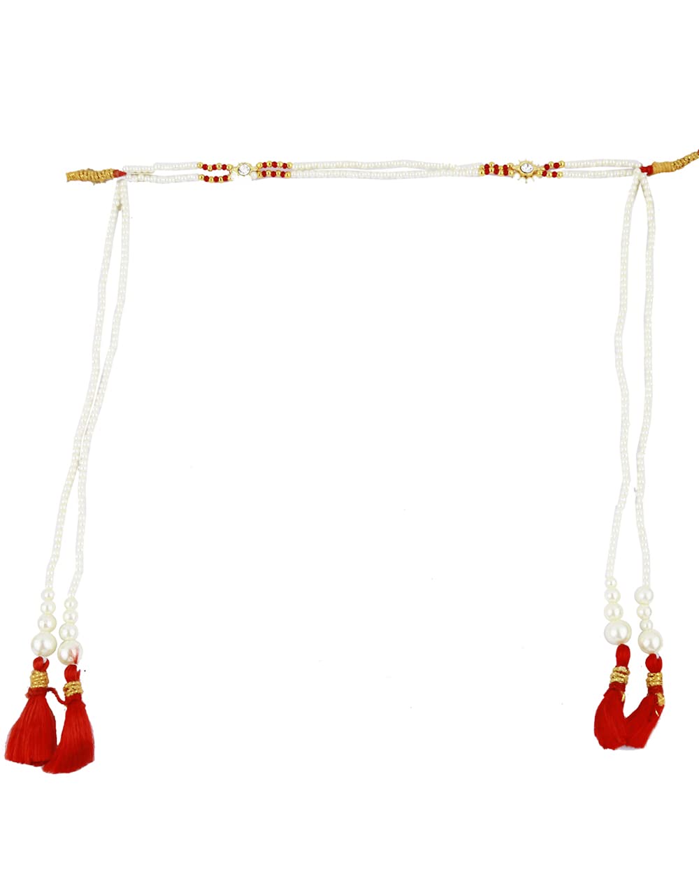 Anuradha Art Red Colour Pearls Beads Wonderful Mundavalya for Girls/Men (Sales Package- One Mundavali.)