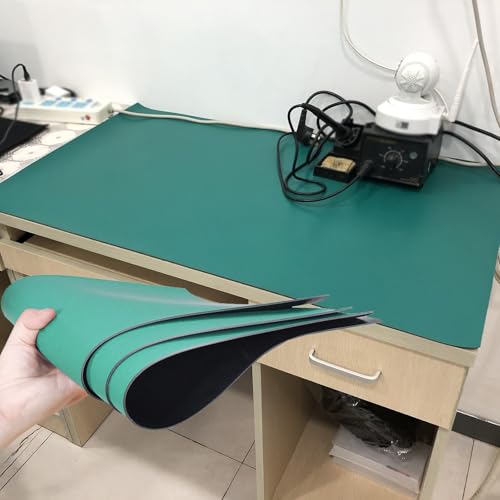 Heavy Duty Desktop Anti-Static Bench Mat for Phone/PC, 2mm Thick PVC Tear-Proof ESD-Dissipative Mat for Solder Phone Eelectronics Repair - Cuttable(1.2m x 1m/3.9x3.3ft)