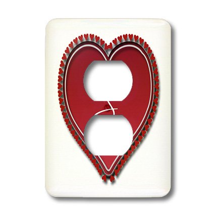 Interrupteur décoratif monogramme S avec petits cœurs rouges - 3