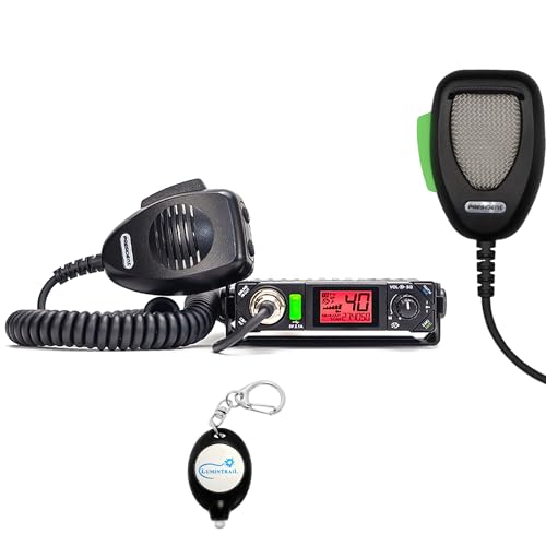 Bill III FCC AM/FM CB Radio with DIGIMIKE Microphone, Ultra-Compact with P Channels, NRC, Weather Channel, Scan Skip, ASC, VOX, USB Port, 7 Color Display with Lumintrail Keychain