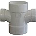 Genova Products 73542 Reducing Double Sanitary Tee Pipe Fitting, 4" x 2"