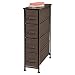Produktbild mDesign Kommode aus Stoff  praktischer Schrank Organizer mit 4 Schubladen  schmales Aufbewahrungssystem für Schlafzimmer, Schlafsaal und Waschküche  espressobraun
