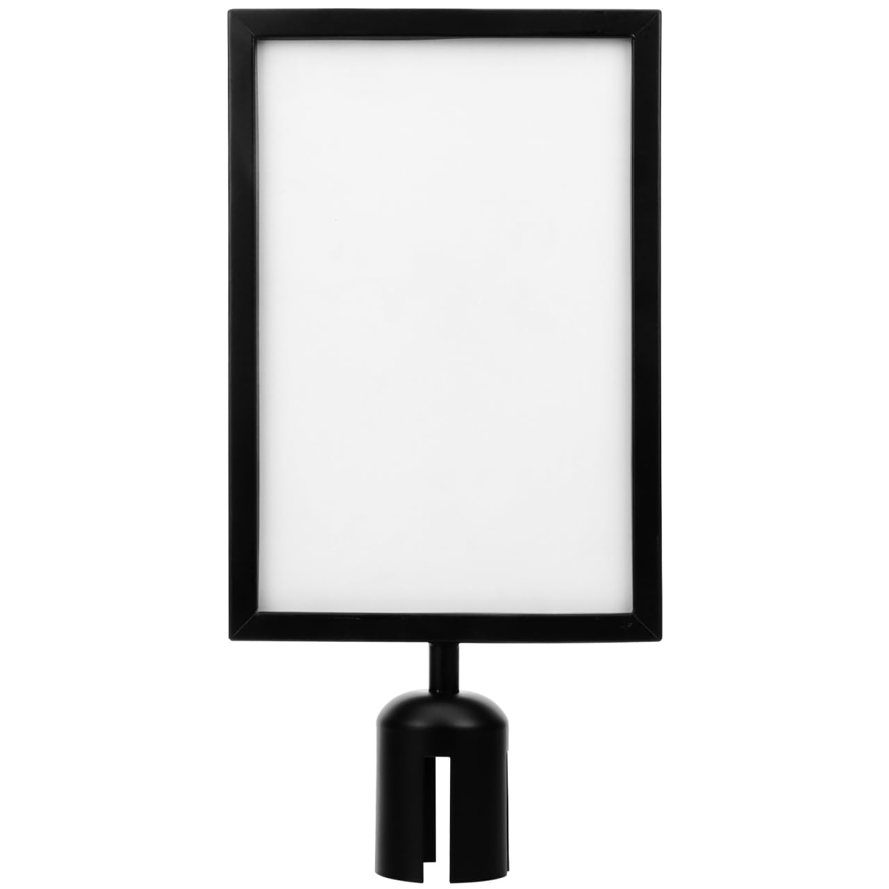 Alipis Stanchion Sign Holder: 17'' X9'' Double Sided Snap Frame - Isolation Column Card Insert Black Metal Sign Holder for Queue Management and Crowd Control Barrier Posts Display