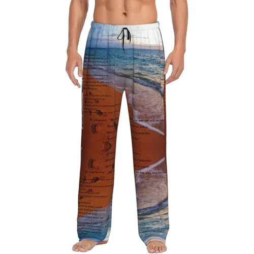 ISA IAH Men's fully printed casual pants with elastic waistband pockets, suitable for home and sleep - Main Image