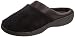 Isotoner Women's Microterry PillowStep Satin Cuff Clog Slippers, Black, 7.5-8 B(M) US