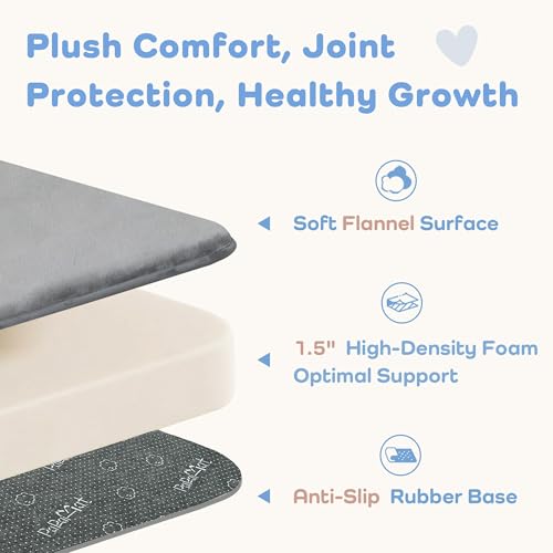 Image of 1.5 inch Thick Baby Play Mat for Floor 39x59 Soft Foam Mats, Dark Grey | Memory Mat for Baby to Play, Waterproof Easy Care with Non-Slip Tummy Time Play Mat for Nursery Playroom Classroom