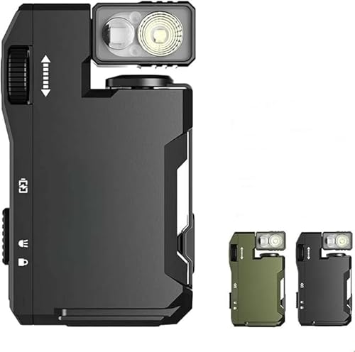 Eunmsi G5 Rechargeable EDC Flashlight,Portable Handheld Flat Pocket Flashlights,400 Lumens Dual Light Sources Mini Flashlight with RGB Light,Magnetic Flashlights for Outdoor Home Emergencies (Black)