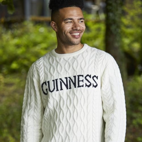 Guinness Aran Style Knit Jumper in Black or White3