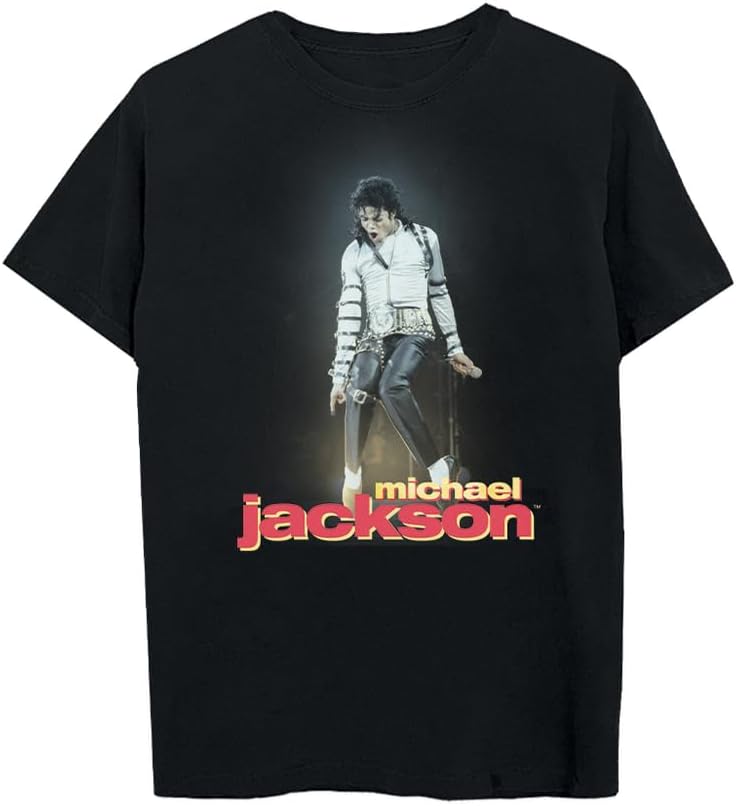 Michael Jackson Unisex-Adult Michael Jackson Official Merch on Stage T-Shirt, Black, Large