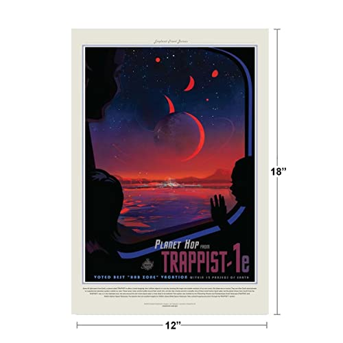 Planet Hop From Trappist 1E Nasa Space Travel Solar System Science Kids Map Galaxy Classroom Chart Earth Pictures Outer Planets Hubble Astronomy Milky Way Print Cool Wall Decor Art Print Poster 12X18 #TOP4