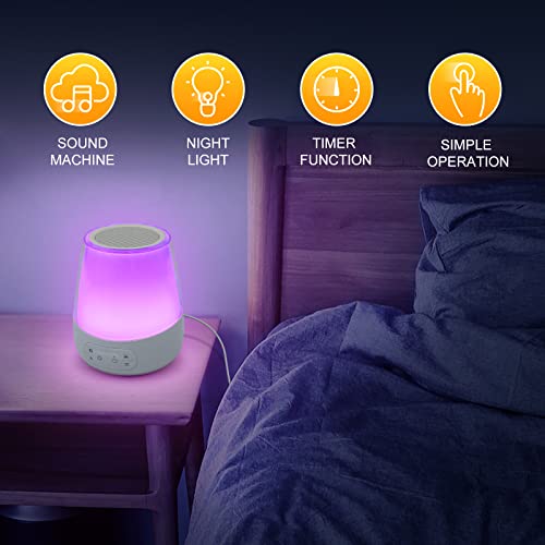 Hkai Baby Sound Machine, White Noise Machine Night Light For Toddler Sleep Trainer, 20 Soothing Sounds, Timer & Memory Function For Nursery, Kids & Toddler Bedroom #TOP1