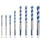 Keramikbohrer-Set, 8 Stück, multifunktionale Hartmetallspitzen-Bohrer-Bits, 3/4/5/6/7/8/10/12 mm, mit Aufbewahrungskoffer, perfekt für Keramik, Fliesen, Kunststoff, Holz, Glas