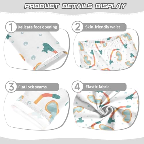 Girls Leggings Cute Diving Mask and Snorkel Toddler Girls Clothes Leggings for Girls Toddler Girls Leggings 3-4T3