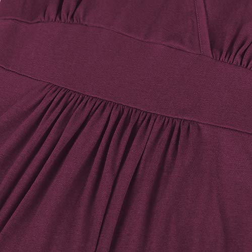 WOOSEA Women Sleeveless Deep V Neck Pocket Loose Long Dress Split Maxi Casual Dresses4