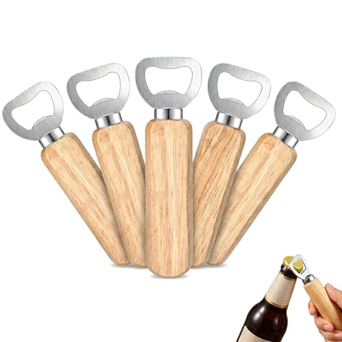 5 Stück Flaschenöffner, Natur Kronkorkenöffner, Tragbare Kapselheber geschenke öffner Personalisierter für Männer Bier öffner