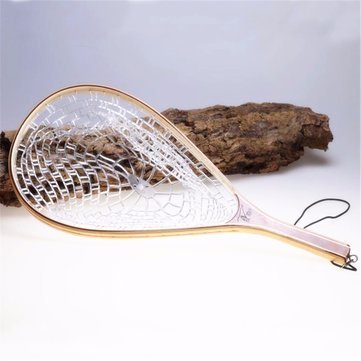3NH® Wooden Hle Fly Fish Fishing Ling Trout Net Mesh Catch Tackle
