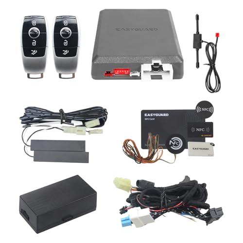 EASYGUARD PKE Remote Starter NFC Lock Unlock System Only Fit for Mercedes Benz 16-18 A CLASS/16-18 CLA/ 15-18 GLE/ 15-18 GLA/15-18 GLS/13-15 ML/13-15 GL with Factory Push Start Button.