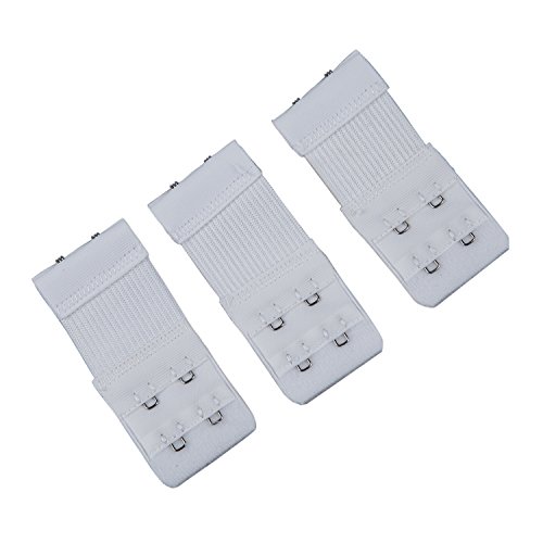Hundnsney 3 x rallonges pour Soutien-Gorge de Femme Bande élastique 2 rangées d'agrafes Blanc Cover