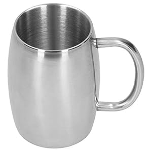 Jadeshay Biermok, 500 ml roestvrij staal bier mok met handvat koffie mokken melk thee cup cadeau drinkgerei voor kantoor