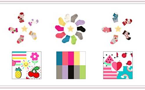 Baby Elements 20 Pair Baby Girl Anklet Socks Prints,Stripes And Solids (As1, Age, 0_Month, 12_Months) #TOP5