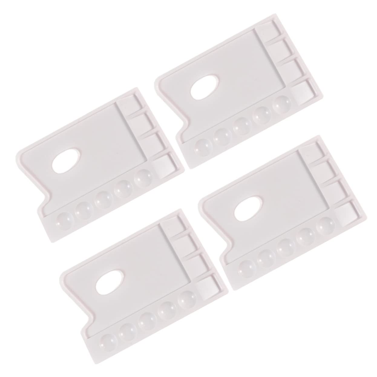 DOITOOL 4Pcs Color Fixing Plate Plastic Paint Trays with Design for Easy Mixing and Storage for Artists Students and DIY Crafts