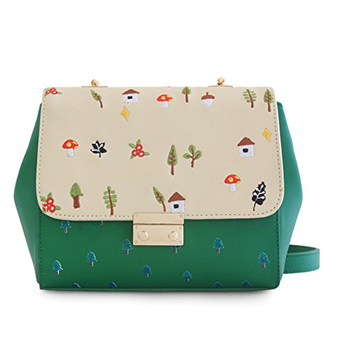 Sac de chaîne de broderie pour femme - Petit sac épaule messenger mignon style A