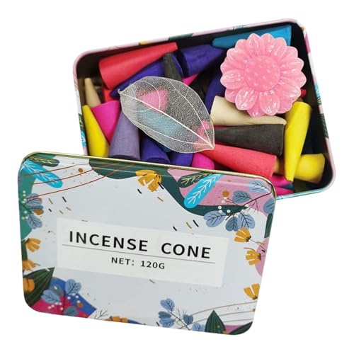 Conos de incienso para cascada, conos de incienso de aromas naturales con soporte, conos de incienso refrescantes para relajación y meditación