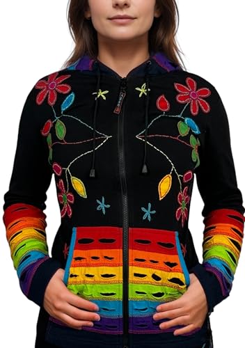 Agan Traders 2025 Summer Bohemian Zip Up Jackets for Women - Tie Dye Patch Distressed Women's Lightweight Hoodie Sweatshirts