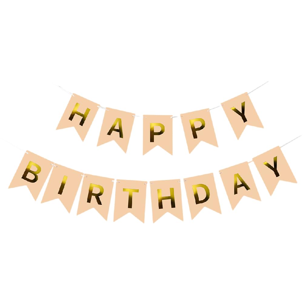 Kiyanest Soft Mist Pink Happy Birthday Banner - Elegant & Romantic Party Decoration