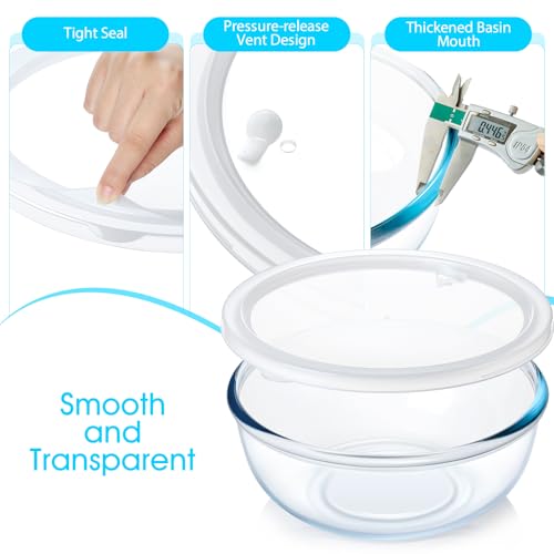 Tazón de Vidrio Borosilicato 6 QT con Tapa Ventilada miniatura 3
