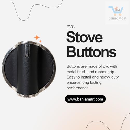 Image of Gas Stove PVC Knobs Set | Plastic Gas Stove Knob Set | Manual Ignition Buttons, Compatible with All Gas Chulhas | Silver, Set of 2