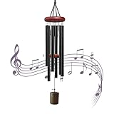 YNPQTDS Tubo de aluminio para campanillas de viento de 26 pulgadas, tubo de aluminio relajante para campanillas de viento, decoraciones de metal retro colgantes para patio, jardín, balcón, patio