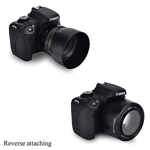 Jjc Lens Hood Shade For Canon Ef 50Mm F/1.4 Usm Lens Replaces Canon Es-71Ii Hood Reverse Attaching -Black #TOP4