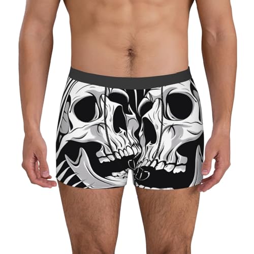 Psychedelic Skull Illusion Art Print Underwear For Men Comfy Cozy Holiday Boxer Briefs2
