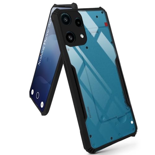 Image of Jkobi Hybrid Back Cover Case for Nothing Phone 3A Lite (Shockproof with Polycarbonate Clear Panel | Professional Black)