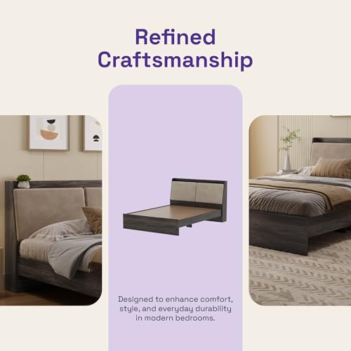 Image of Wakefit Bed | 3 Yr Warranty | Bed Queen Size, Non-Storage, Foam-Cushioned Upholstery Headboard, Density: 680-750 kg /m, Termite & Borer Resistant, Fits Mattresses Up to 8 Inches (Mars 78 x 60 - WM)