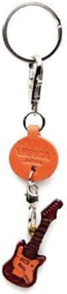 Electric Guitar Leather Goods Small Keychains VANCA CRAFT-Collectible keyring Made in Japan