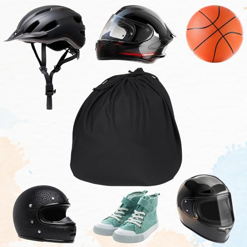 Image of 2PCS Welding Helmet Bag Microfiber Ski Hood Storage Bags with Drawstring Locking, Folding Large Storage Helmet Organization Backpack Lightweight for Motorcycle Bicycle Bike Riding Travel Racing(Black)