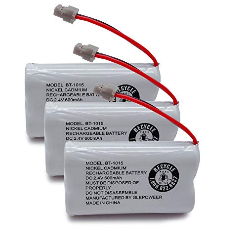 GLEPOWEER BT1015 BT1007 Cordless Phone Battery Comptible for Uniden DCX150 DECT1500 D1484 BT-1007 BT-1015 BT-904 BBTY0460001 BBTY0510001 Telephones(3 Pack)