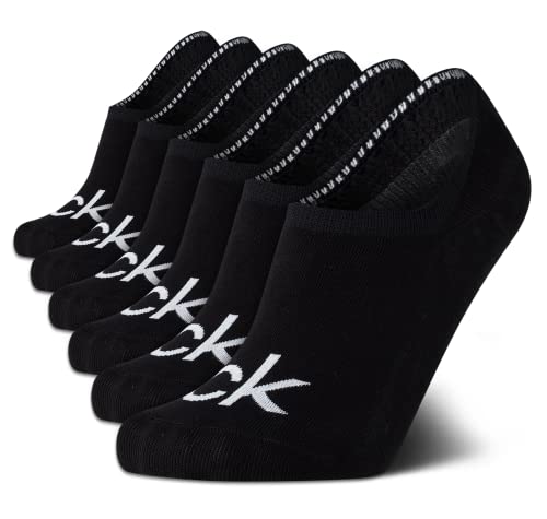 Calvin Klein Men's Socks - No Show Sneaker Liner Socks (6 Pack), Size 7-12, Black #TOP6