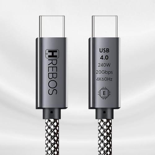 Cabo USB C 4.0 240W 20Gbps 4K 60Hz Premium Para Transmissão Dados E Vídeo Carregamento Rápido Notebook Tablet Smartphone Tipo C 2 metros