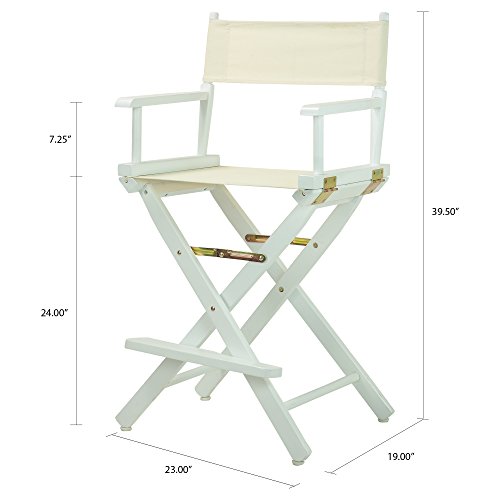 Casual Home 24" Director's Chair White Frame With Wheat Canvas, Counter Height #TOP6