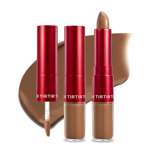 Image of TIRTIR Glide&Hide Blurring Concealer - Creamy texture, Conceals dark circles and wrinkles, Dual formula (liquid tip & balm stick), Long-lasting wear, Korean Makeup, #8.7N, 0.28 Oz