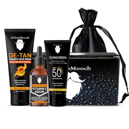 UrbanMooch Men's Skincare Kit with De-Tan Face Wash | Vitamin C S...