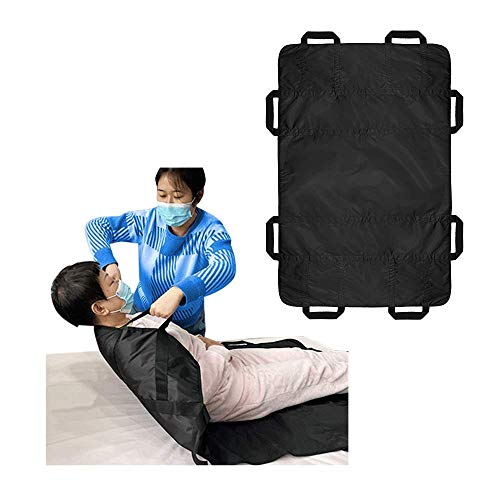 NEPPT Bed Positioning Pad Transfer Board Draw Sheets with Handles for Hospital Bed Sliding Transfer Blanket Patient Turning Device for Bedridden, Disabled, Stroke Incontinence 55\" X 36\" (Black)
