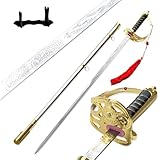 38“ Ceremonial Officer Sword Military Saber with Silver Scabbard for Collection, Display & Gift
