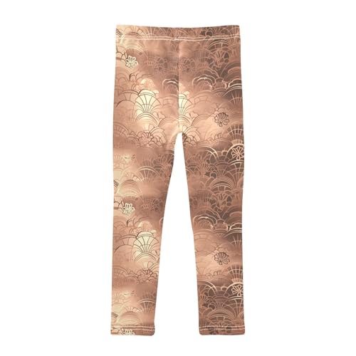 KLL Rose Gold Abstract Metallic Little Girls Legging Soft Full Length Lounge Pants Sports2