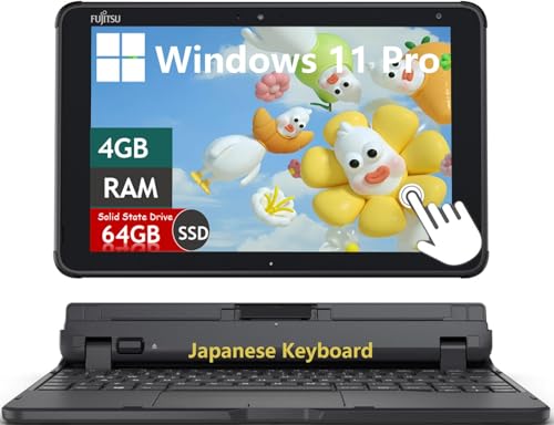 Fujitsu Stylistic Q5010 Touchscreen Tablet PC, 10.1" WUXGA(1920x1200) Display, Celeron N4020 Processer(1.1 GHz-2.8 GHz), 4GB RAM, 64GB SSD, IPS, Japanese Keyboard, Windows 11 Pro (Renewed)