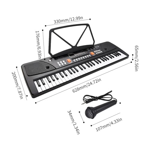 Électronique clavier Piano Orgue Électronique 61 Touches, Piano Électrique, Musique Numérique Noire, Clavier Électronique Avec Microphone - Les Beatles, Paul McCartney, John Lennon, RIngo Starr, George Harrison Électronique clavier Piano Orgue Électronique 61 Touches, Piano Électrique, Musique Numérique Noire, Clavier Électronique Avec Microphone – Image 6